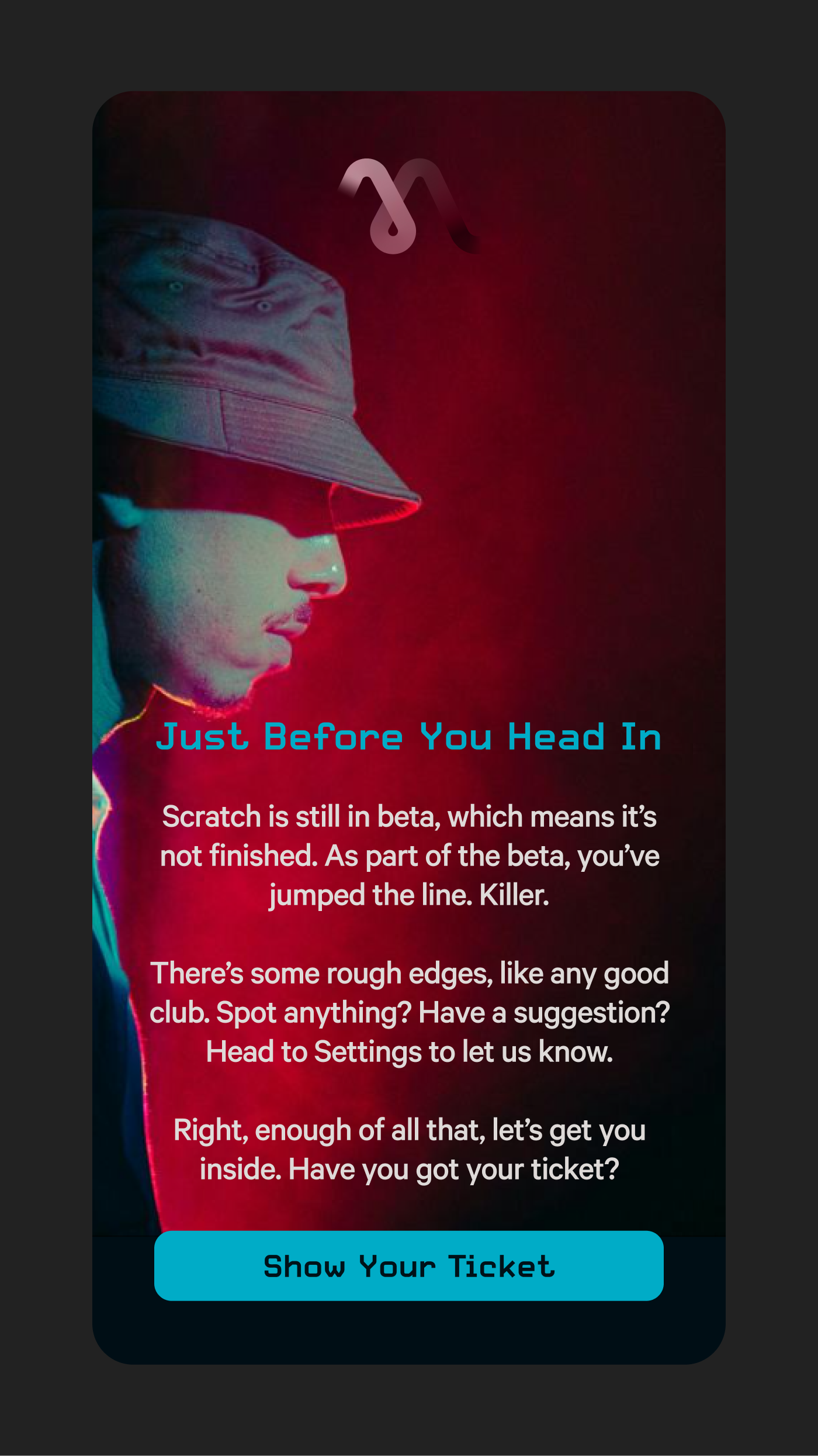 First onboarding screen
